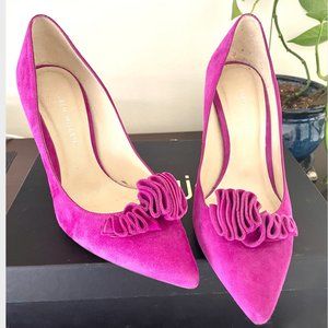 Karen Millen Magenta Suede Bow Design Heels
